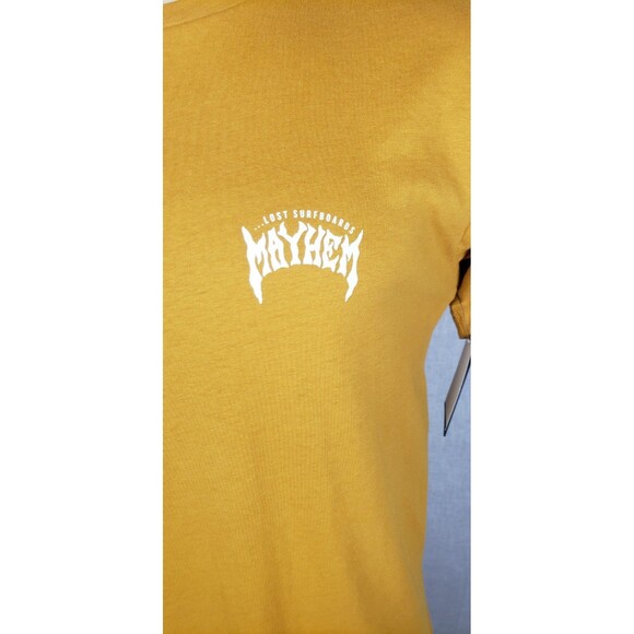 Lost Surfboards By Mayhem T-Shirt Casual Short Sleeve M Gold Yellow Nerd Geek - Picture 3 of 4